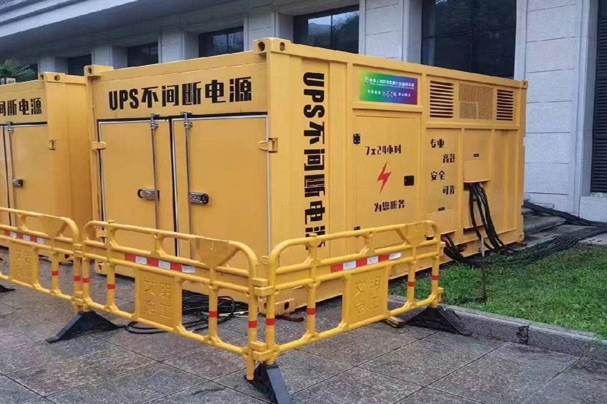 义马发电机租赁施工现场
