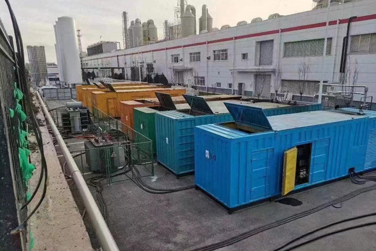 义马发电机租赁施工现场